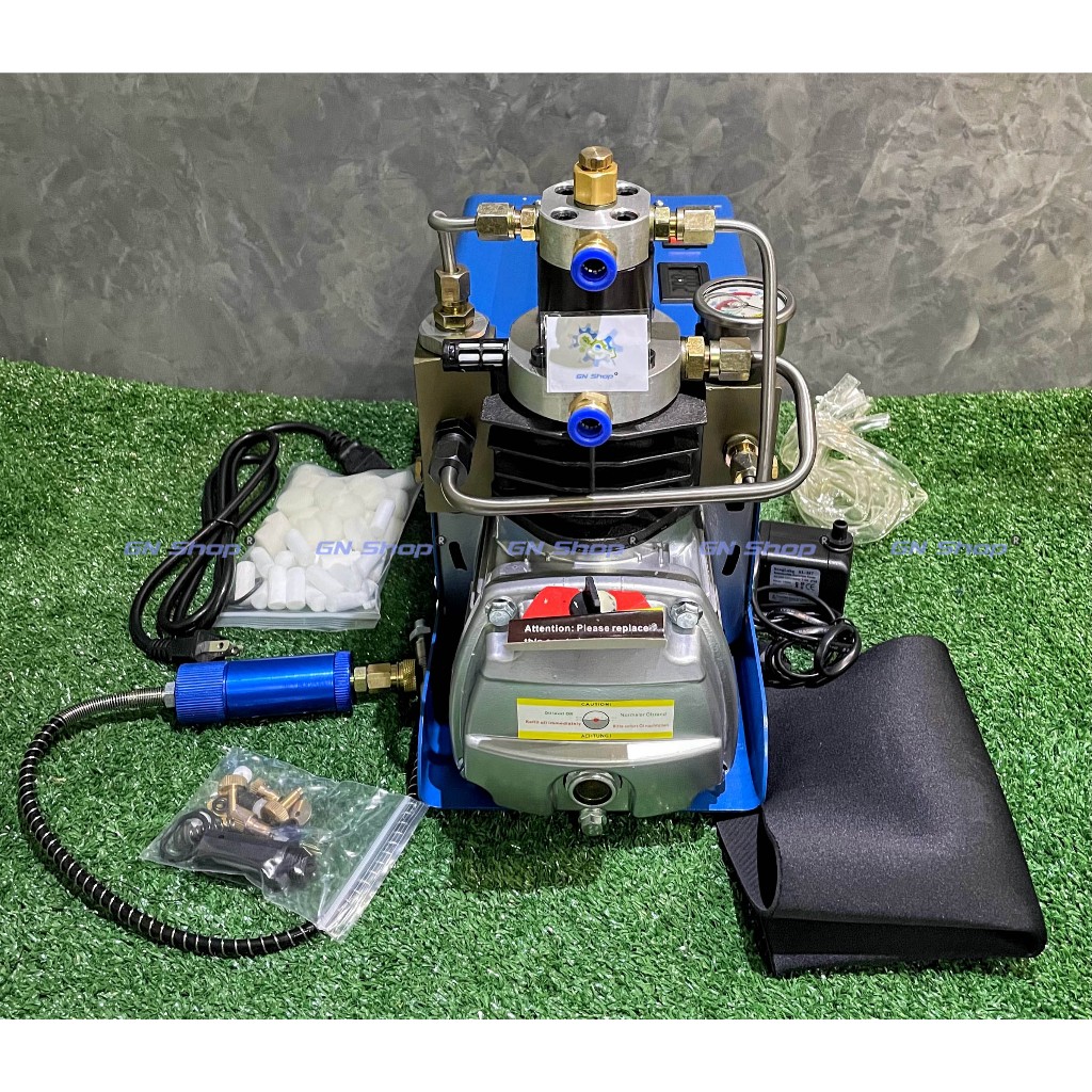 ปั้มลมไฟฟ้า สูบไฟฟ้า แรงดันสูง ดำน้ำ Co2 4500 psi 2 ห้องพัก แถมชุดซ่อม ทดสอบก่อนส่ง ประกัน 1 ปี