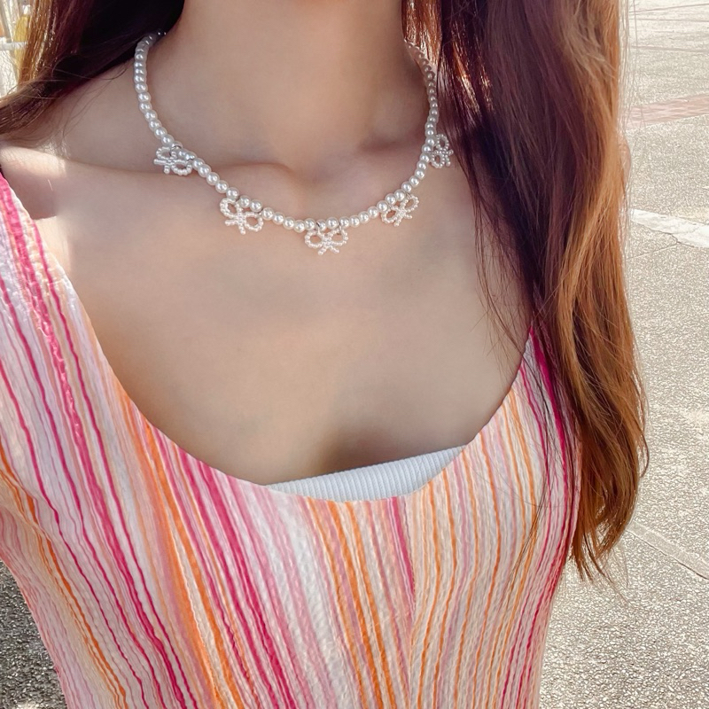 สร้อยมุกโบว์เล็ก🌞🕊️🪴🪄 (พร้อมส่ง)