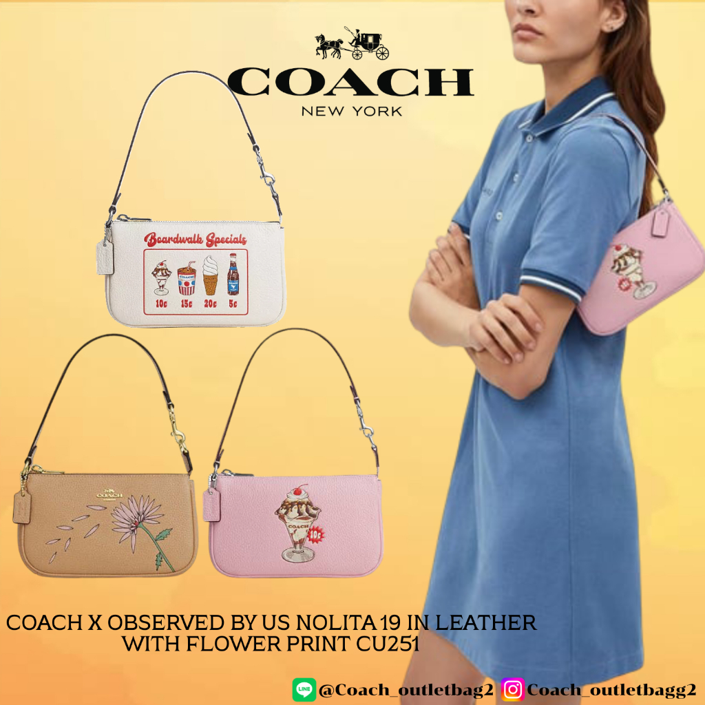 COACH X OBSERVED BY US NOLITA 19 IN LEATHER WITH FLOWER PRINT CU251