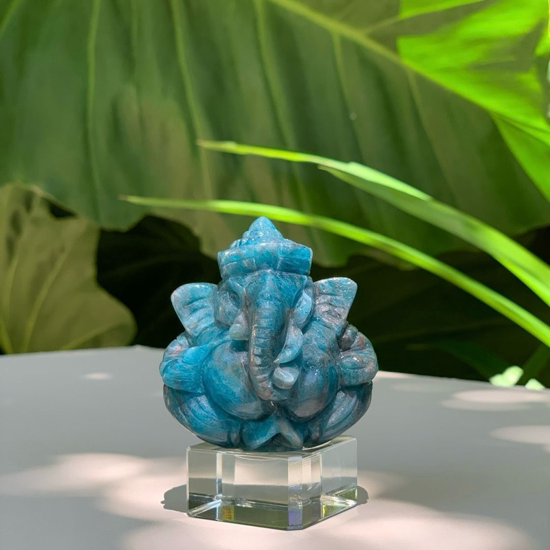 Blue Apatite Ganesha พระพิฆเนศแกะสลัก