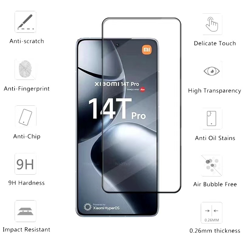 Mi 14T/Mi14T Pro(พร้อมส่งในไทย)ฟิล์มกระจกเต็มจอXiaomi 14T/Xiaomi 14T Proตรงรุ่น