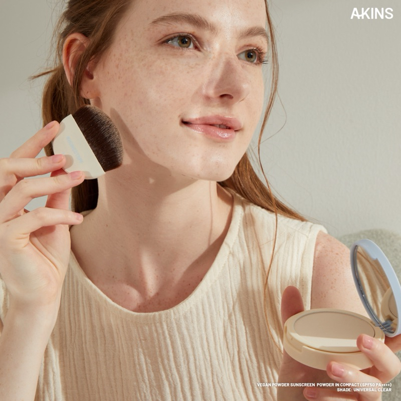 AKINS VEGAN SUNSCREEN POWDER IN COMPACT SPF50 PA++++ แป้งกันแดด แบบกันน้ำ และแบบไม่กันน้ำ - รูปที่ 2