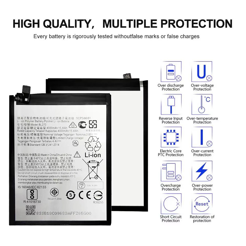 แบตเตอรี่ Lenovo K6 Note/K8 Note BL270 แบตเตอรี่ Lenovo K6 Note,K8 Note**แบตเตอรี่รับประกัน 3 เดือน*