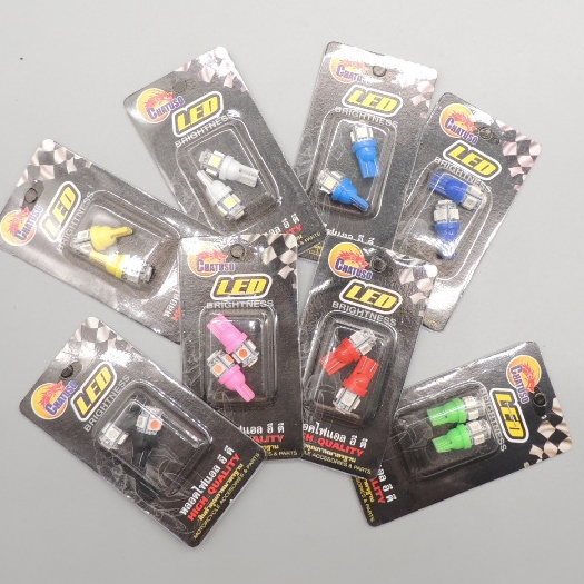 หลอดไฟหรี่ ไฟเลี้ยว ไฟไมล์ T-10 LED ชุดละ 1 คู่ หลอดไฟหรี่ LED ขั้วT10 (ขายเป็นคู่) หลอดไฟไม่กระพริบ มีให้เลือก8สี