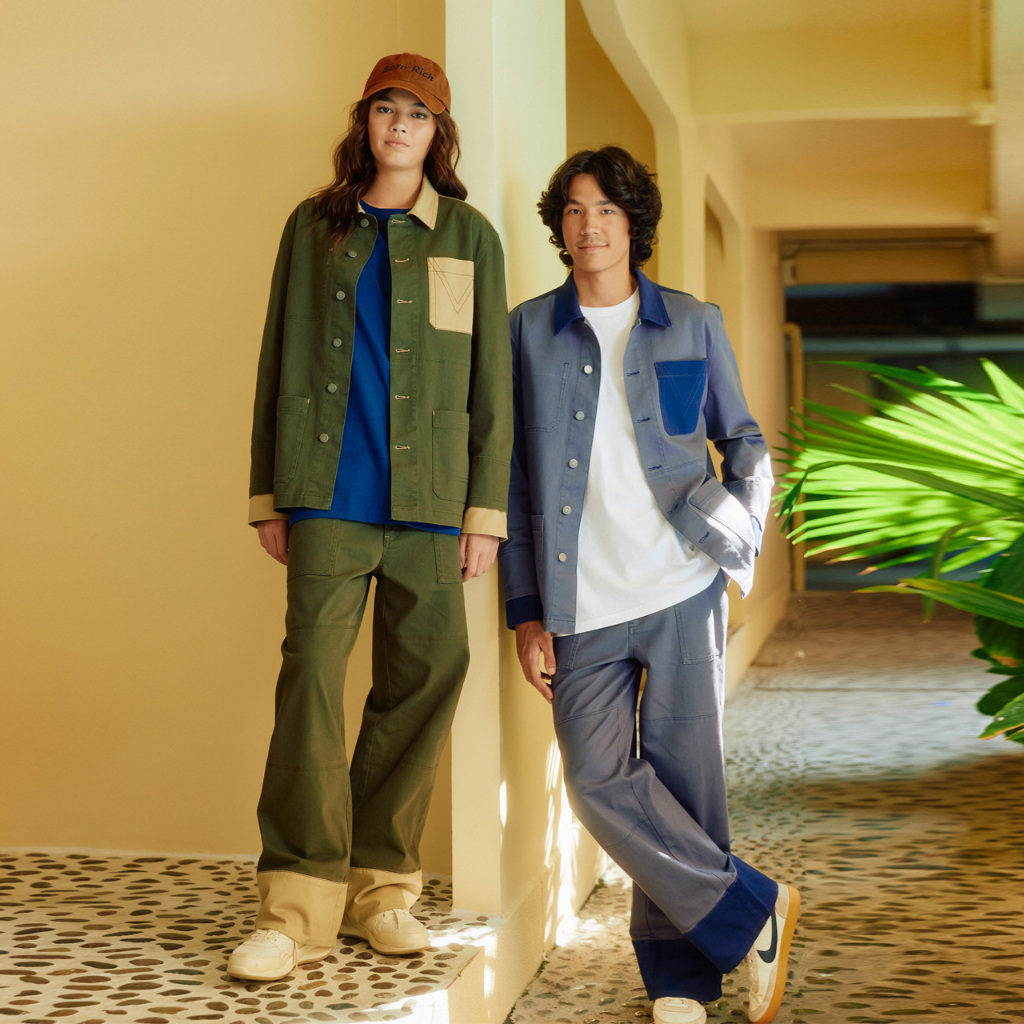 [MOO 4/23] Two-Tone Patchwork Pants กางเกงผู้ชาย ขายาว ทรงคาร์โก้ แต่งตัดต่อผ้าสองเฉดสี แต่งกระเป๋าปะหน้า ผ้าฟอกพิเศษ