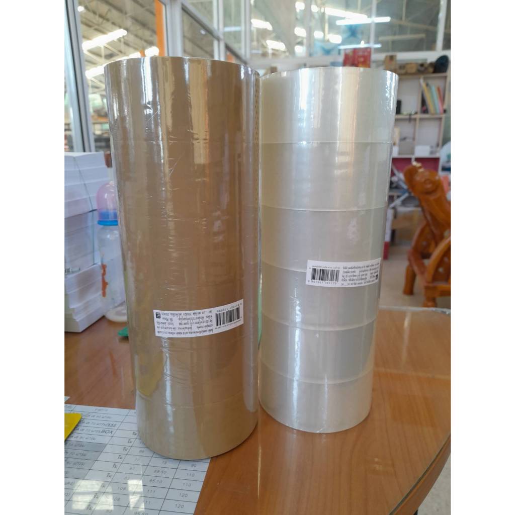 เทปโอพีพี  (OPP) เอลเฟ่น เทปปิดกล่อง ขนาด 2 นิ้ว ยาว 100 หลา (1 แถว)(6ม้วน)