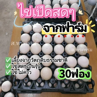 ไข่เป็ดสดใหม่จากฟาร์ม​ ไม่คาว​ (30ฟอง) เล็ก/กลาง/ใหญ่
