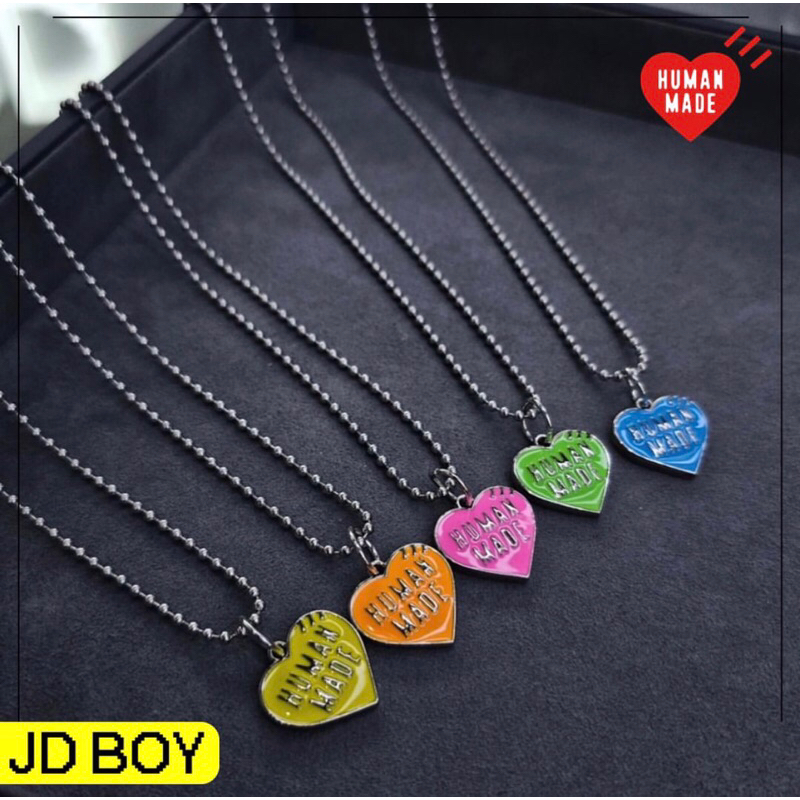 (ของแท้100%พร้อมส่ง) JDBOY - Human made สร้อยคอแฟชั่น หัวใจ Diyจากพวงกุญแจ
