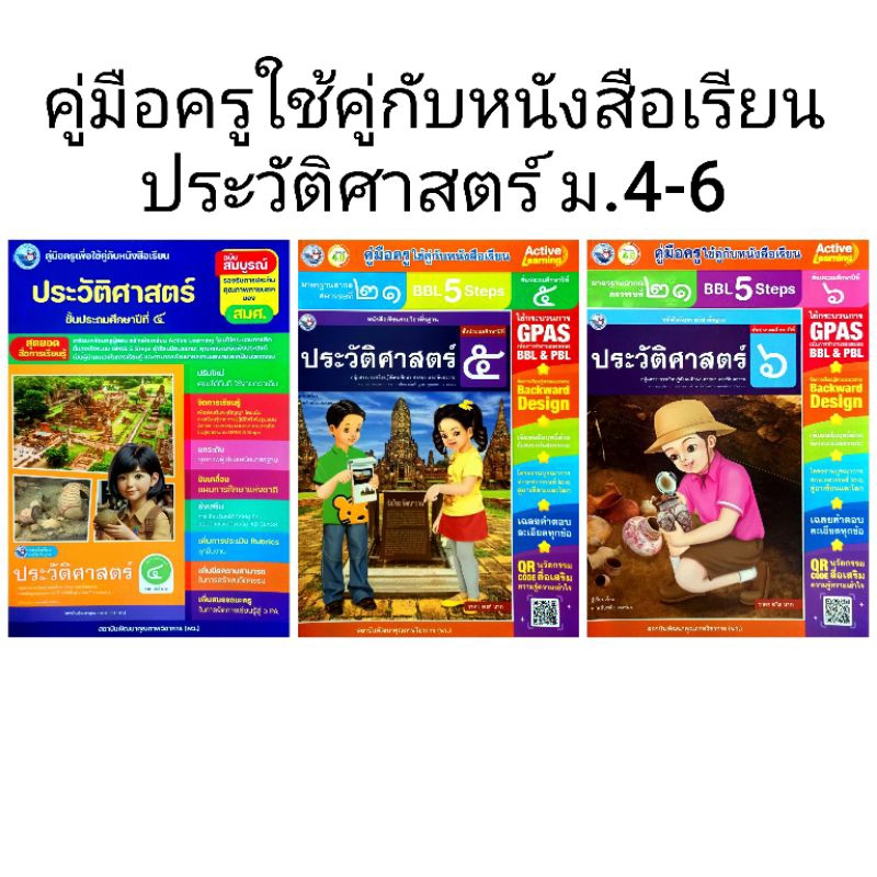 พว. คู่มือครู ใช้คู่กับหนังสือเรียน ประวัติศาสตร์ ป.4 - 6 /พัฒนาวิชาการ