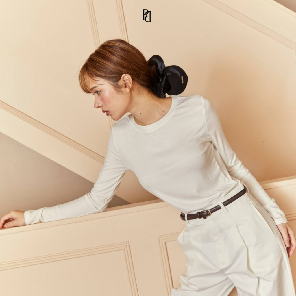 PLOWBRANDS Jenny Tee : Round Neck Long Sleeve เสื้อแขนยาวคอกลมผ้านุ่มลื่นยืดใส่สบาย
