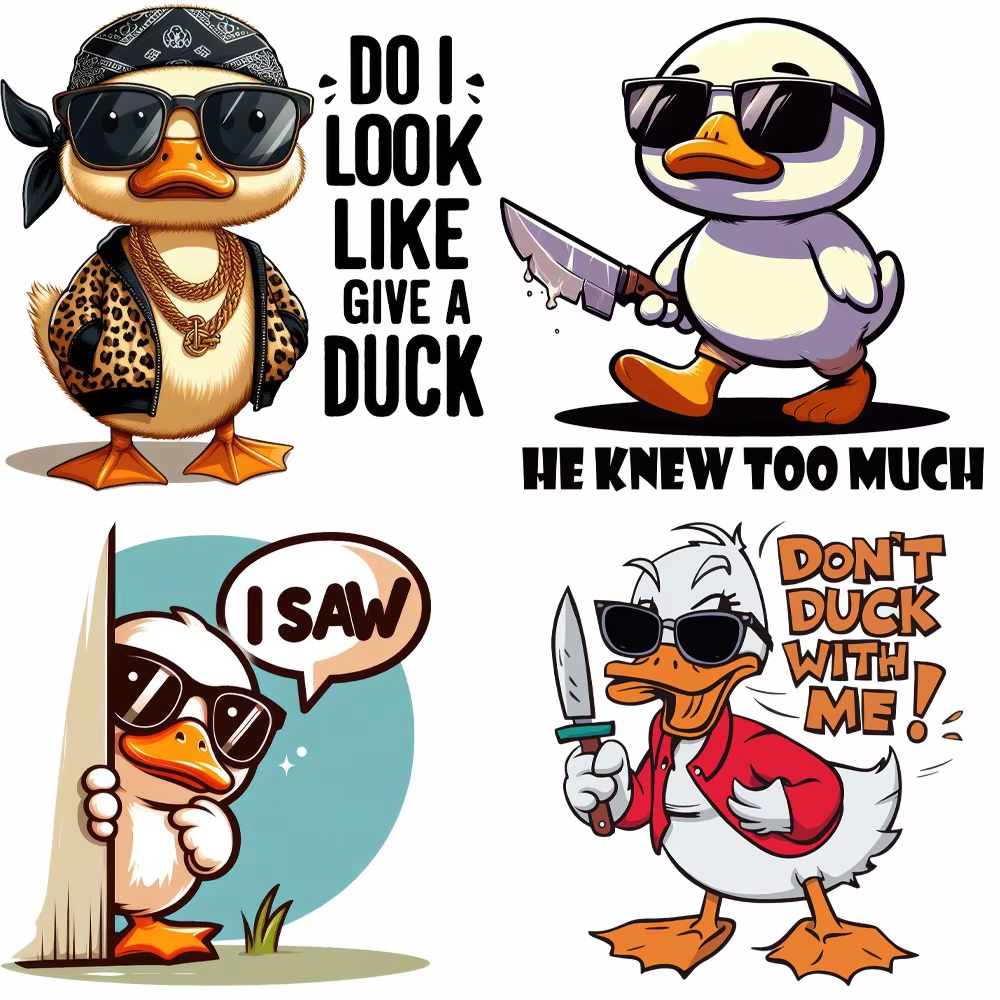 ตัวรีดติดผ้า (159) F.263 ลายการ์ตูนน้องเป็ดDon’t Duck with me  รีดง่ายรีดติดทุกผ้า