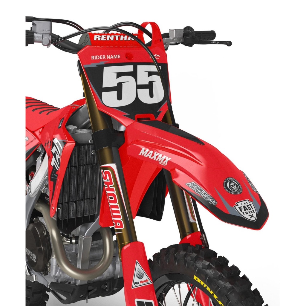 สติกเกอร์รถวิบาก CRF CR 110-450 cc ทั้งคัน พร้อมสติกเกอร์กระบอกโช๊ค ใส่ชื่อ เลขเบอร์ ได้ตามต้องการ