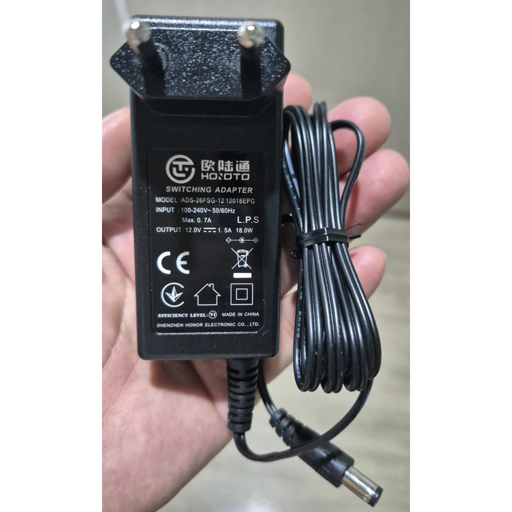 ของแท้ Dahua Adapter 12v 1.5a ยี่ห้อ HONOTO หรือ MOSO หัวแจ็ค 5.5*2.1mm. 1.5 HOIOTO