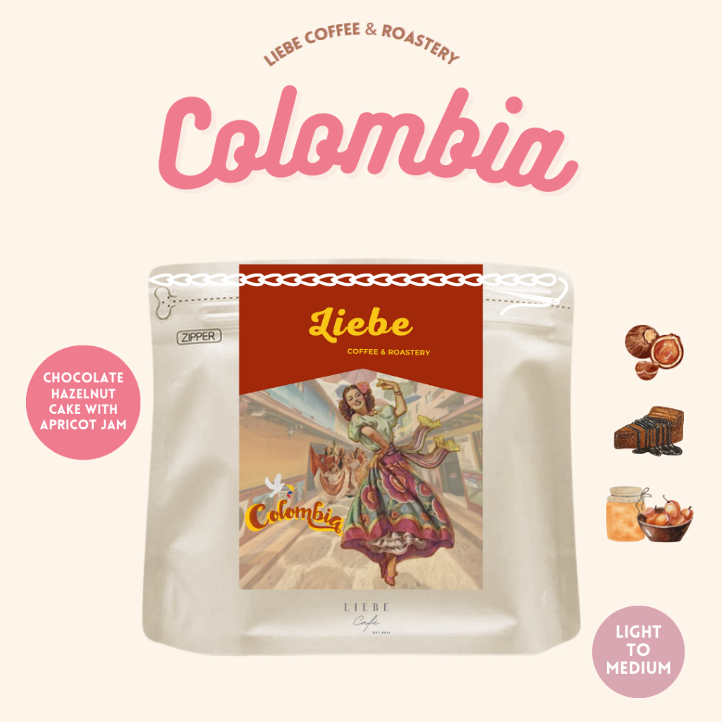 เมล็ดกาแฟ Chocolate Hazelnut Cake Apricot Jam เมล็ดกาแฟ Colombia Huila Supremo