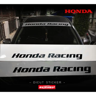 สติกเกอร์คาดหน้า ลาย honda racing ติดได้กับhondaทุกรุ่น สติกเกอร์บังแดด
