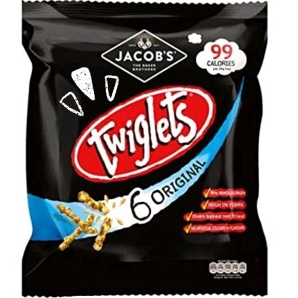 Jacob Twiglets Original Baked Twiglets (6x23g) 138g -  จาคอปส์ ขนมอบกรอบข้าวสาลี แท่ง138 กรัม. (6x23)