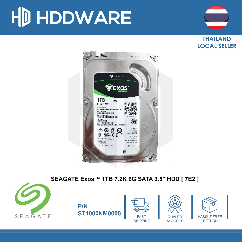 SEAGATE Exos™ 1TB 7.2K 6G SATA 512n 3.5" HDD [ 7E2 ] // ST1000NM0008 // 2F2100-003 // Brand New