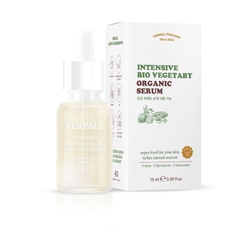 (แพ็คเกจใหม่)เซรั่มผัก Yerpall Bio Vegetaby Organic Serum 15ml.