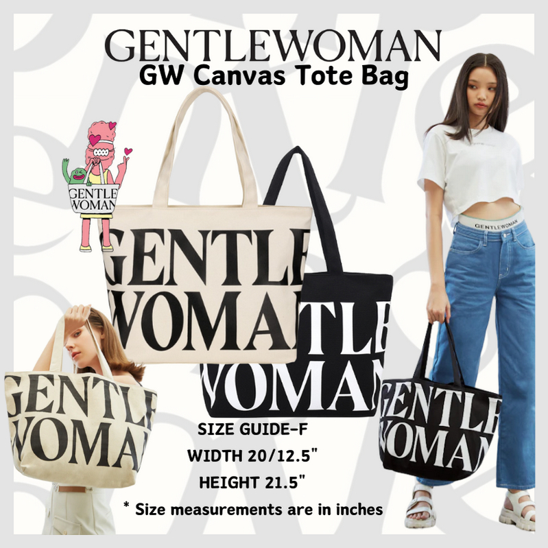 พร้อมส่ง !! มีแท็ก GENTLEWOMAN Club : GW Canvas Tote Bag Black/White กระเป๋าผ้า แท้ 100 %