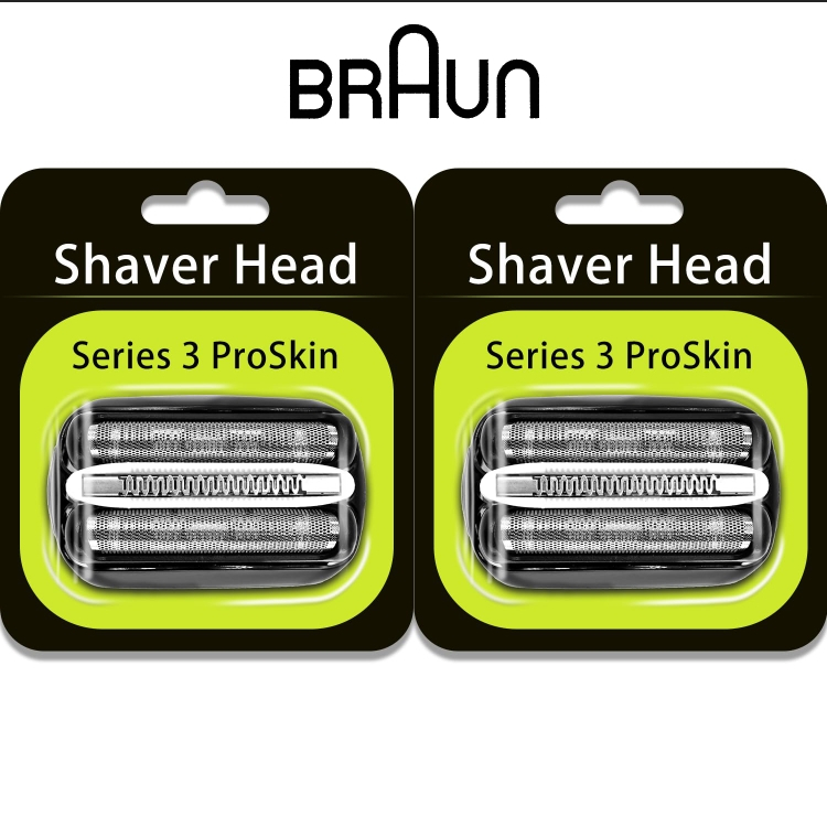 32B Replacement Shaver Head for Braun มีดโกนSeries 3Shaving Razor Head Suitable for Braun S3 3000s หัวโกนหนว 2PCS
