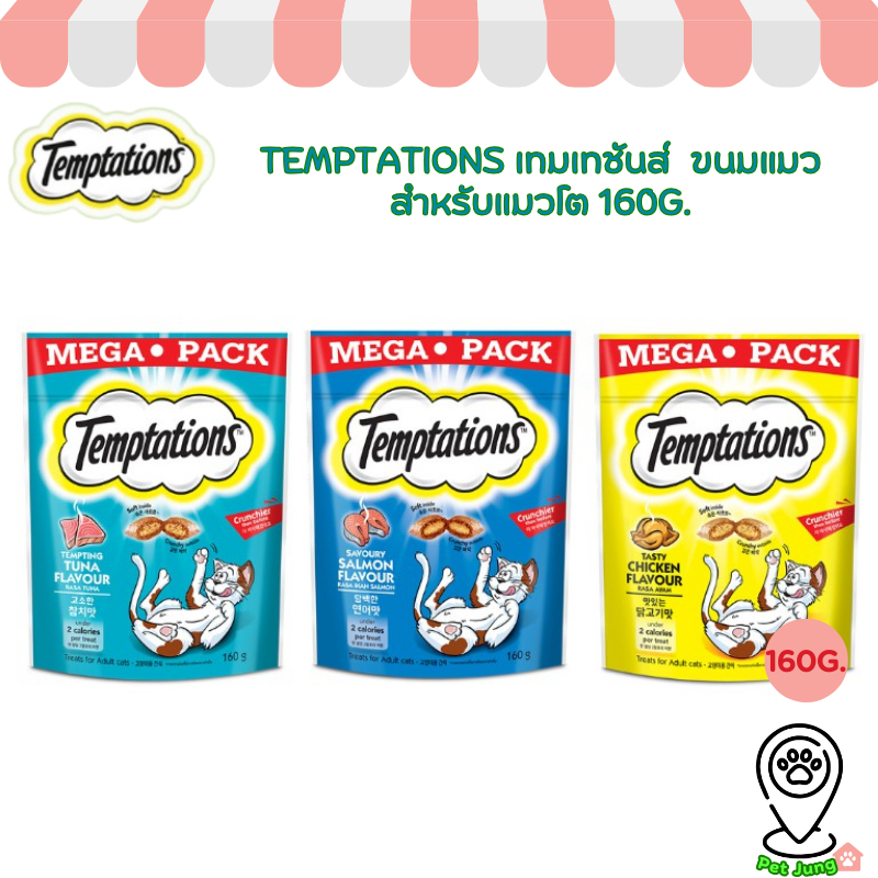 TEMPTATIONS เทมเทชันส์ ขนมแมว - ขนมแมวสำหรับแมวโต 160G