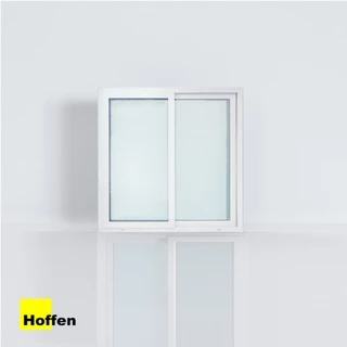 HOFFEN หน้าต่างบานเลื่อนกระจกใส uPVC รุ่น CRYSTAL ขนาด 100x100 ซม.