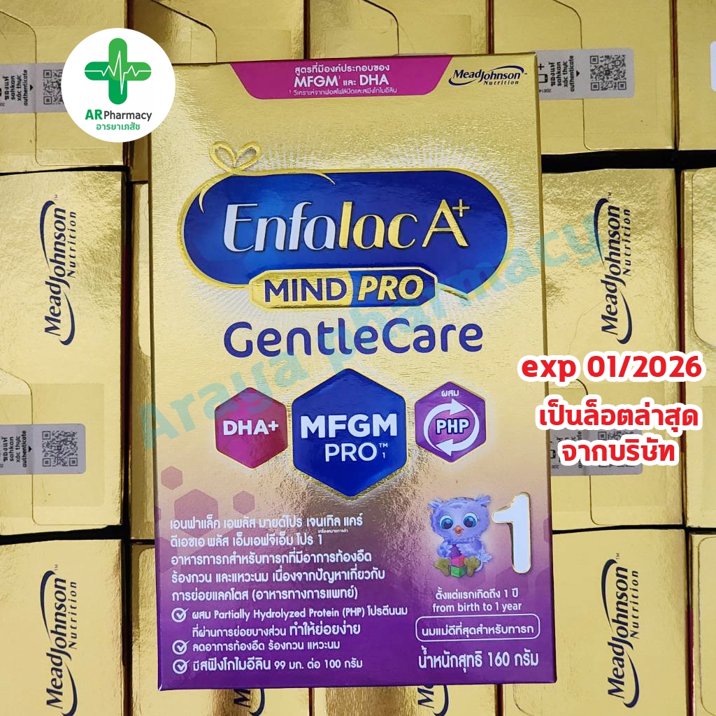 🔥พร้อมส่ง🔥 นม เอนฟาแล็ค เอพลัส มายด์โปร เจนเทิลแคร์ สูตร 1 ขนาด160 กรัม Enfalac A+ Mindpro Gentle Ca