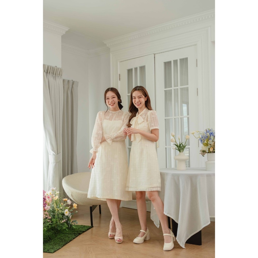 Daisy by Daisy Biscuit Dress ชุดซีทรู เดรสผูกโบว์