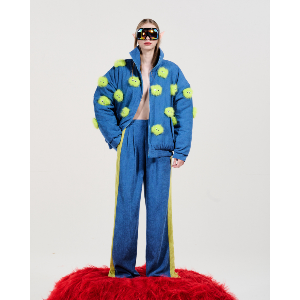 The SRT X13 Monster Oversized Jacket (TJK231) - แจ็คเก็ตโอเวอร์ไซส์ คอตั้ง ซิปหน้า บุใยสังเคราะห์ — صورة 8