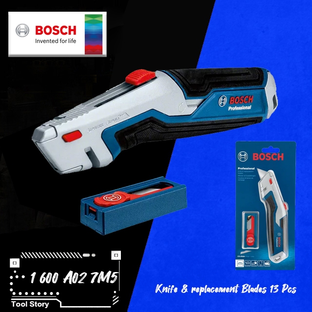 Bosch มีดคัดเตอร์งานช่าง 1600A027M5 พร้อมใบมีด 13ใบ