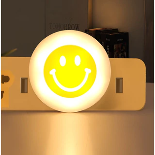 โคมไฟกลางคืน LED รูปหน้ายิ้ม ขนาดเล็ก ประหยัดพลังงาน ใช้ง่าย ชาร์จ USB สําหรับเด็ก ตั้งแคมป์กลางแจ้ง
