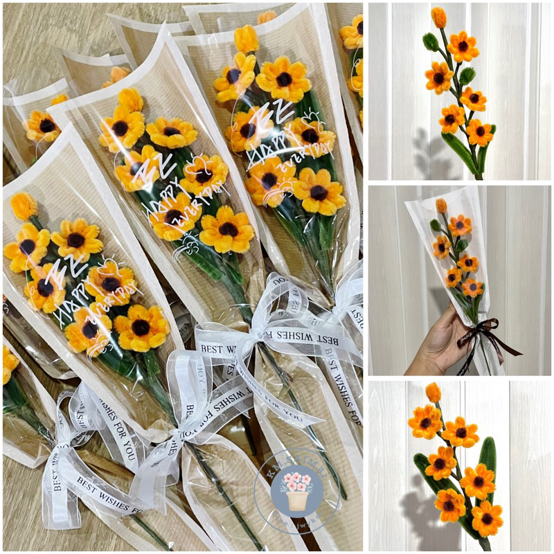 ช่อทานตะวันกำมะหยี่ ดอกเดซี่ ฟรีการ์ดห้อย 2ช่อราคาส่งช่อ55฿ คิวส่งวันที่21-22ธ.ค.นี้