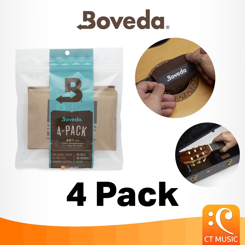 Boveda กันชื้น 4-Pack 40 gram 49% RH for guitars packaged in a resealable ซองกันชื้น