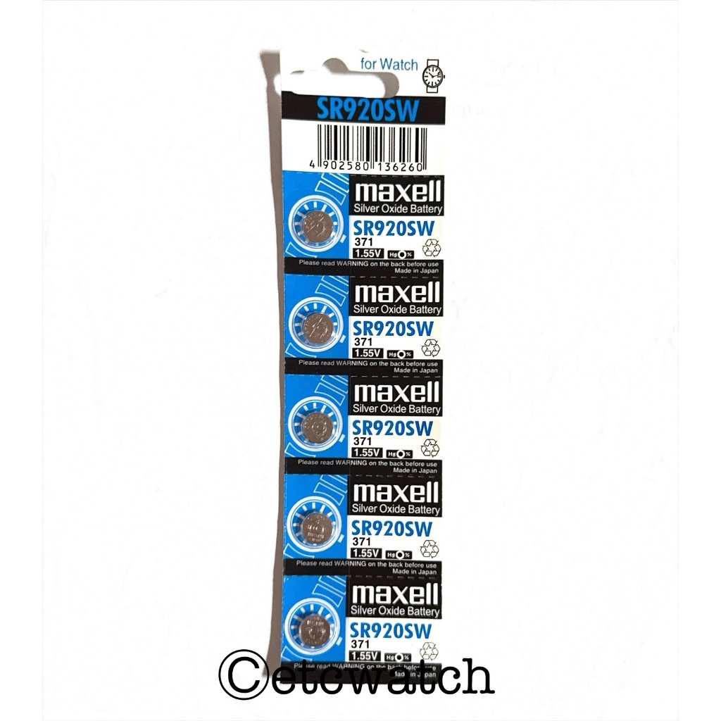 พร้อมส่ง> ถ่านกระดุม Maxell SR920SW / 371 1แผง 5เม็ด สำหรับ EF-342 EFB-510 EFR-100 EFR-529
