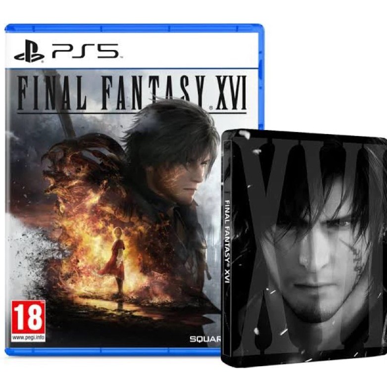 มือ 1 Final Fantasy FF 16 XVI Zone 2 Eng แพ็คพร้อมกล่องเหล็ก Limited Edition Steelbook ปกหลังภาษาเยอ