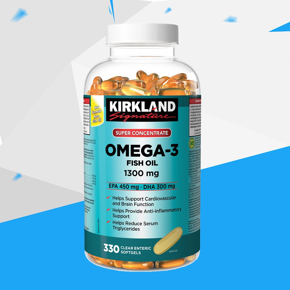 (Exp.04/2028)Kirkland Signature Super Concentrate Omega-3 Fish Oil สูตรใหม่1300mg 330 เม็ด