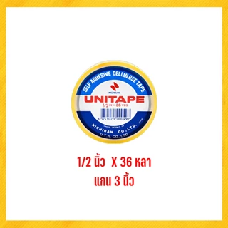 เทป เทปใส เทปใสเซลลูโลส ยูนิเทป UNITAPE แกน 1 นิ้ว 3 นิ้ว ยาว 36 หลา (แพ็ค)
