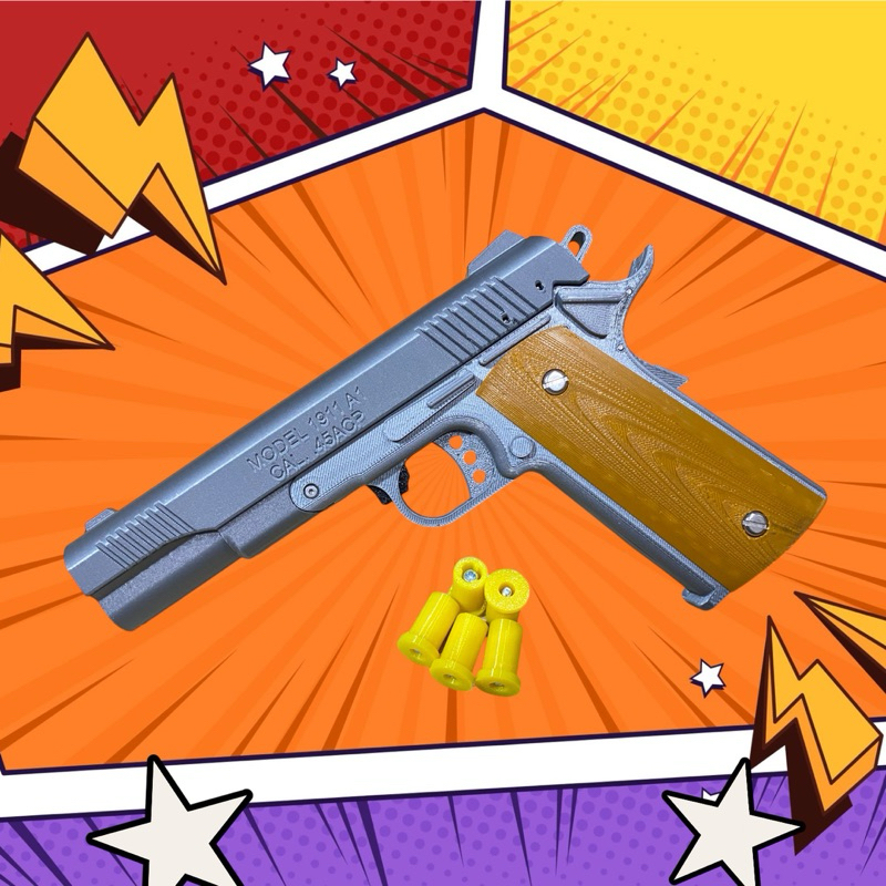 โมเดลหักลำ M1911 ระบบดีดปลอกมีหลังอ่อน โมเดลพลาสติก3D โมเดลของเล่น