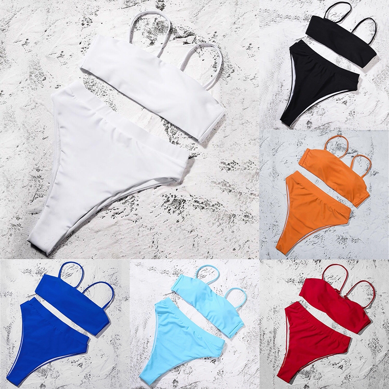 ชุดบิกินี่ bikini set two pieces มีฟองน้ำ ผ้าแห้งไว สไตล์เซ็กซี่