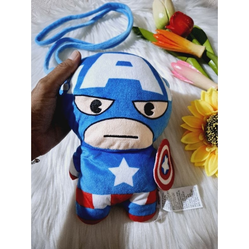 MINISO กระเป๋าสะพายข้าง ลายตุ๊กตากัปตันอเมริกา Marvel มือสอง