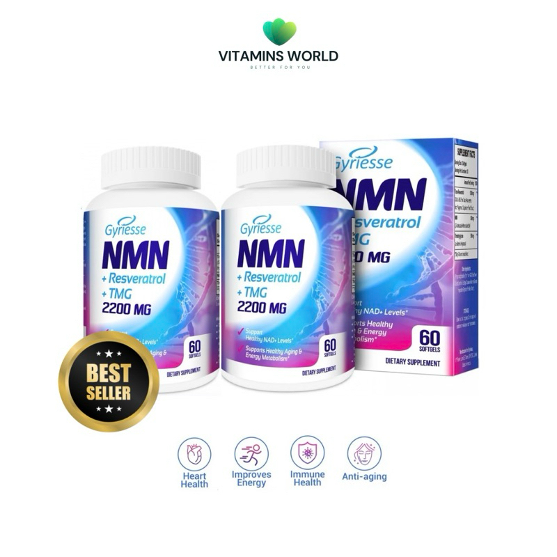 🏅โปรพรีออเดอร์ 2 กระปุก🏅Gyriesse NMN + Resveratrol + TMG 2200mg