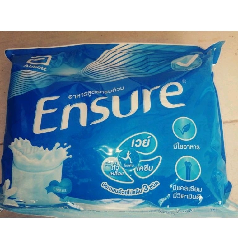 นมเอนชัวร์(ENSURE​ VALILA)​ อาหารทางการแพทย์ สูตราหารครบถ้วนขนาด400กรัม2ถุง=800กรัมหมดอายุ31/12/2025​