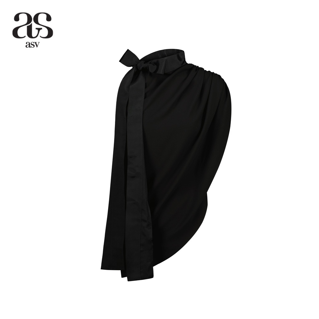 [asv ss23] Bria Bowie Blouse เสื้อผู้หญิง ทรงเฉลียง แขนกุด แต่งรูดหัวไหล่ แต่งผูกโบว์ที่คอ