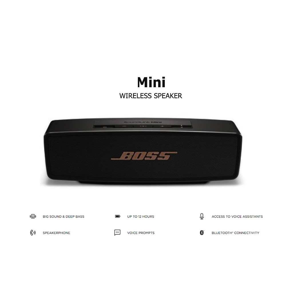 ลำโพงบลูทูธ BOSS Mini Speaker Power Bass Portable Speaker Outdoor Subwoofer With Microphone