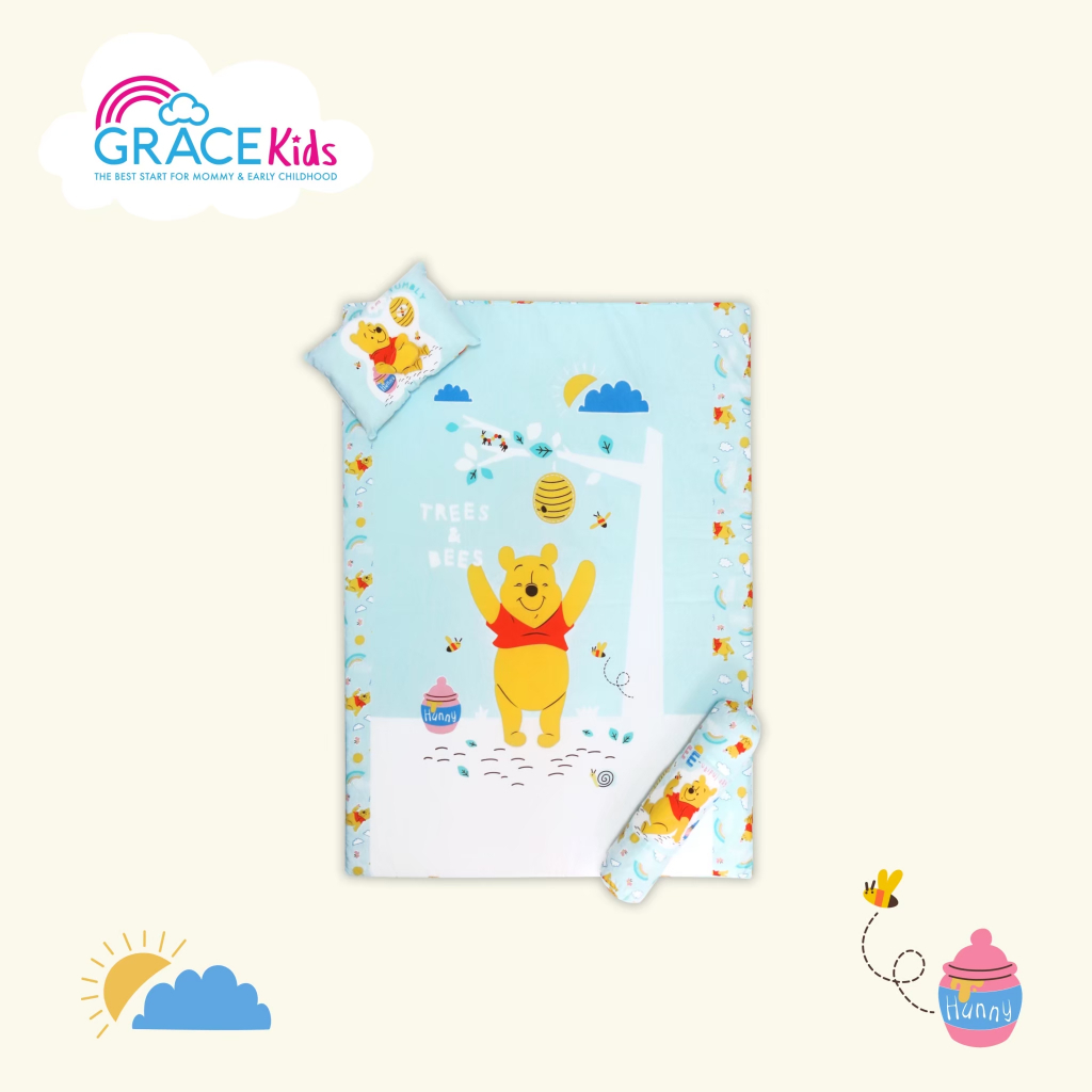 ที่นอนปิคนิค ที่นอนเด็กอนุบาล Disney ที่นอนเด็กพร้อมหมอนหนุน+หมอนข้างคละลาย ไซส์L ขนาด28x40นิ้ว - รูปที่ 5