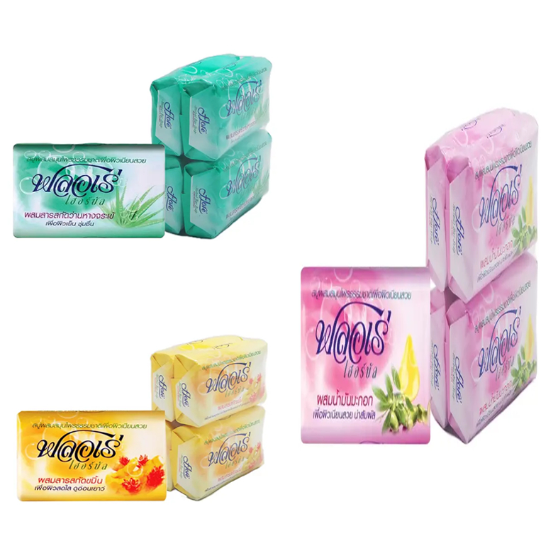 ฟลอเร่ เฮอร์บัล สบู่ก้อนสมุนไพร 80 ก. x 4ก้อน
