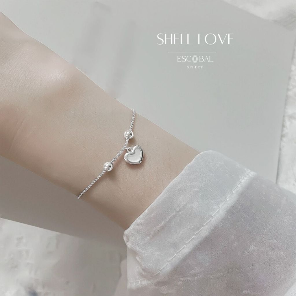 ESCOBAL สร้อยข้อมือนำโชค Shell Love กำไลแฟชั่น ข้อมือเงิน กำไลเงิน สร้อยข้อมือเปลือกหอย Valentine