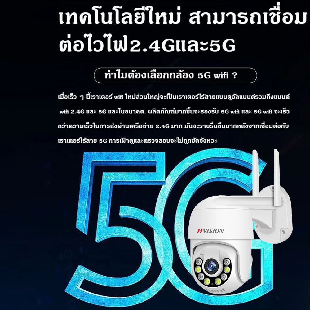ล้องวงจรปิด 5G 8ล้านพิกเซล PTZ WIFI ip camera HD 4K กล้องวงจรปิดไร้สาย ภาพคมชัด กล้องกันน้ำ​ outdoor
