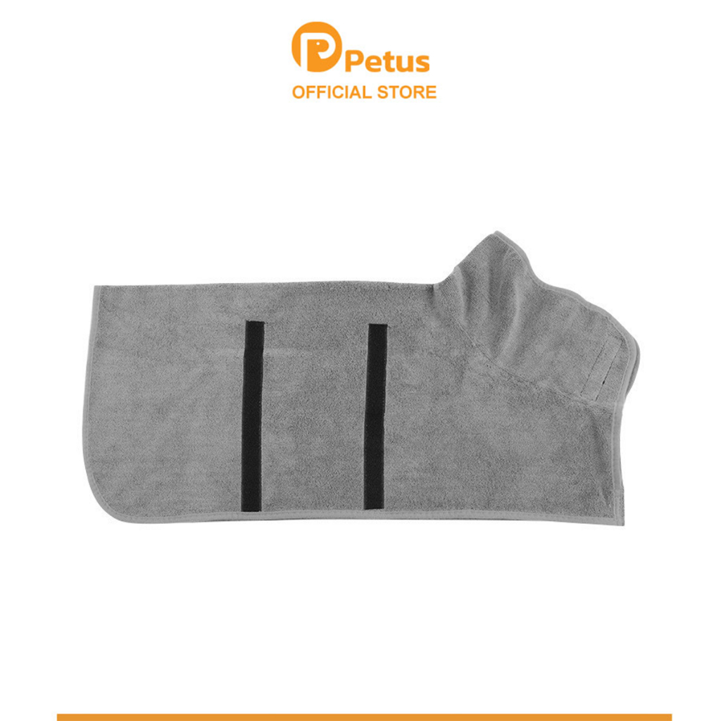 Petus ชุดคลุมอาบน้ำ ชุดคลุมอาบน้ำสัตว์เลี้ยง ผ้านาโนไฟเบอร์ ซึบซับได้ดี ผ้าไม่เป็นขุย ปรับระดับได้