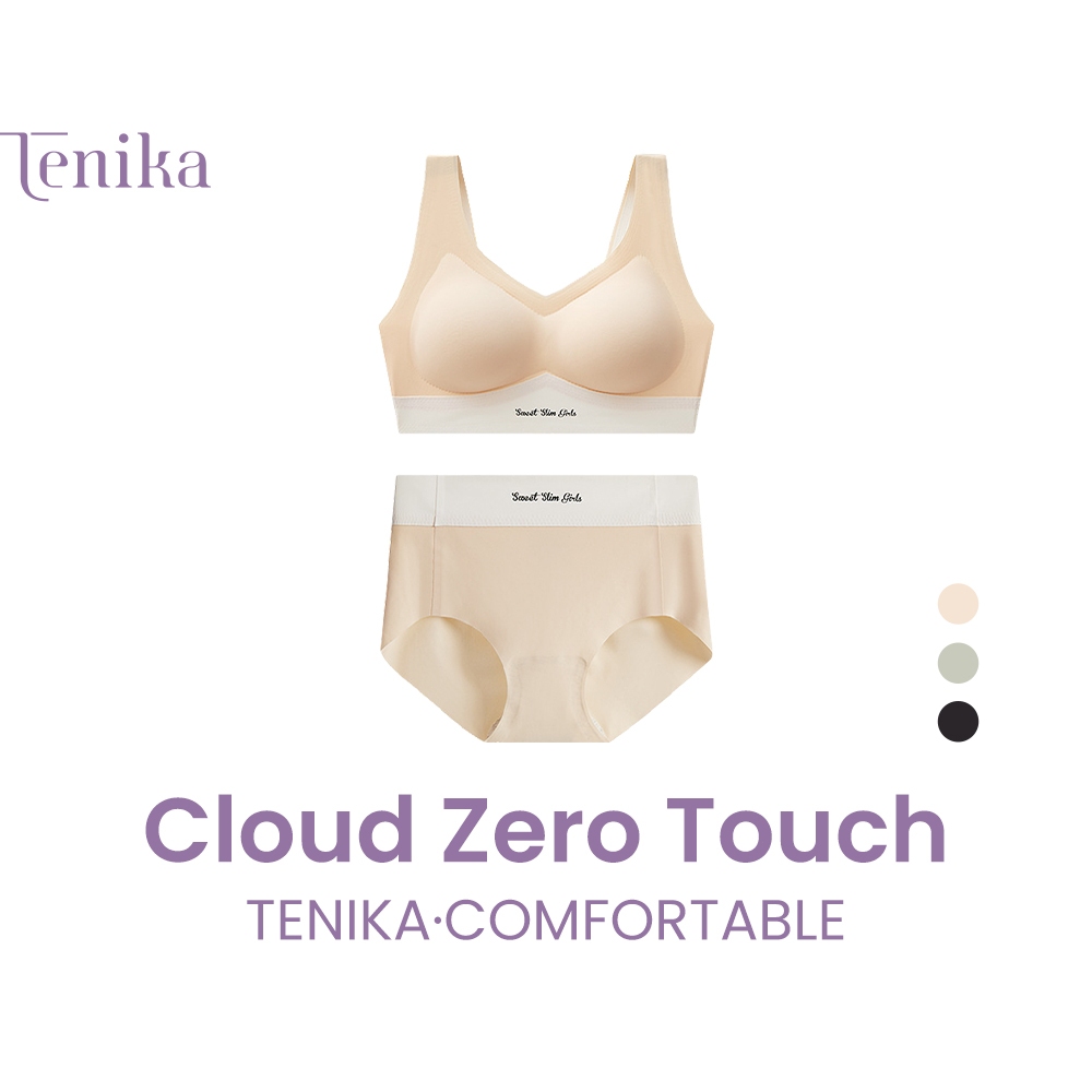 TENIKA เสื้อใน Bra Set กระชับเก็บข้าง ไร้ขอบ สบายผ้านิ่ม เป็นมิตรต่อผิว เก็บทรงดี